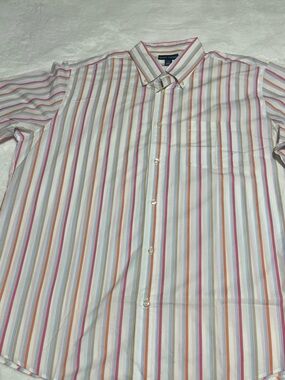 Grant Thomas Classic Multicolor Stripe Button-Down Shirt - Men's